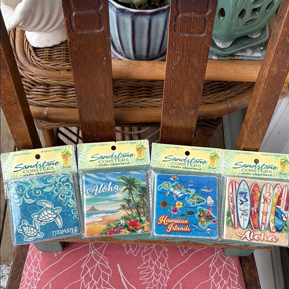 4 Hawaiian Sandstone Coasters